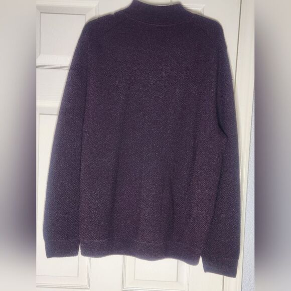 Joseph Abboud XL Burgundy/Gray MERINO WOOL Blend 1/4 Zip Knit Lslv Men Sweater - Picture 7 of 8